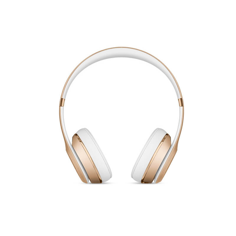 A picture of golden headphones